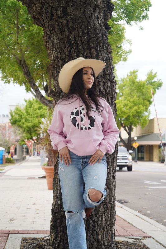 Pink cow-print Hoodie